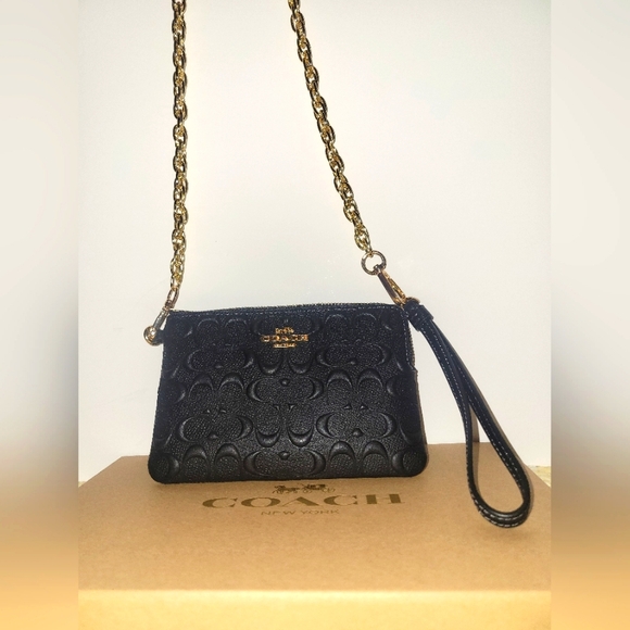 Coach Handbags - Coach Black Crossbody Bag with Gold Chain